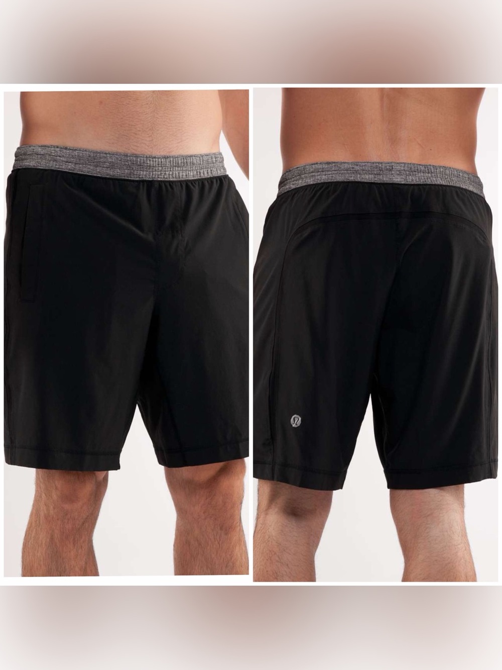 Lululemon Run: Response Black and Gray Short (Size M)